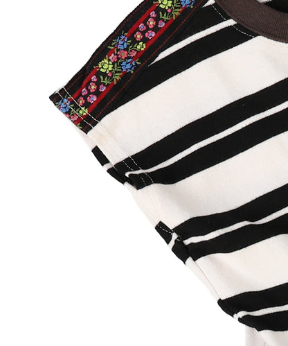 Striped Cotton Jersey Tiered Docking Dress