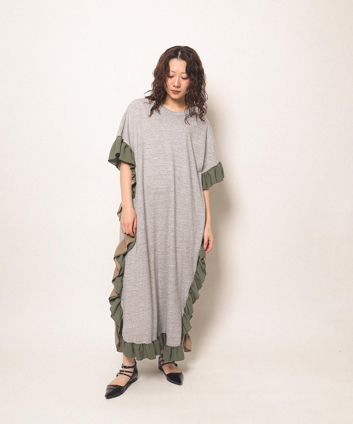 Cotton Jersey Ruffled Dress(LADIES)