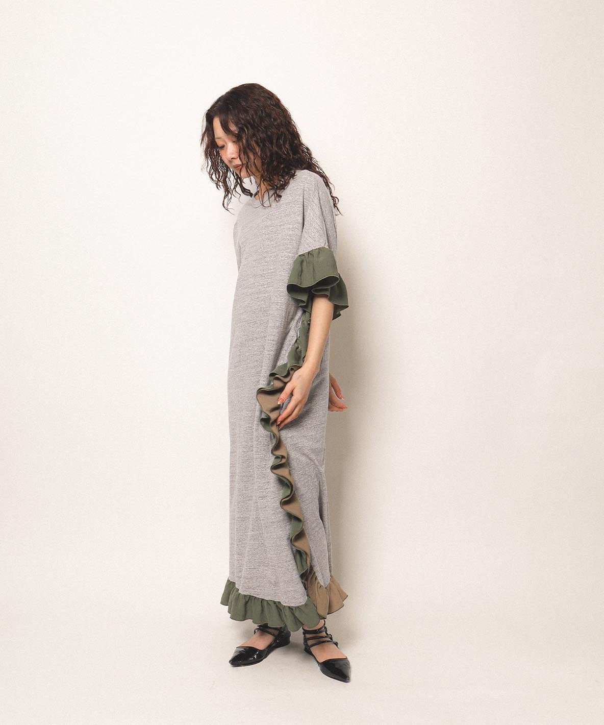 Cotton Jersey Ruffled Dress(LADIES)