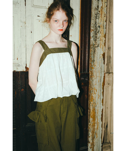 Ruffled Flap Pocket Weather Cloth Pants(LADIES)