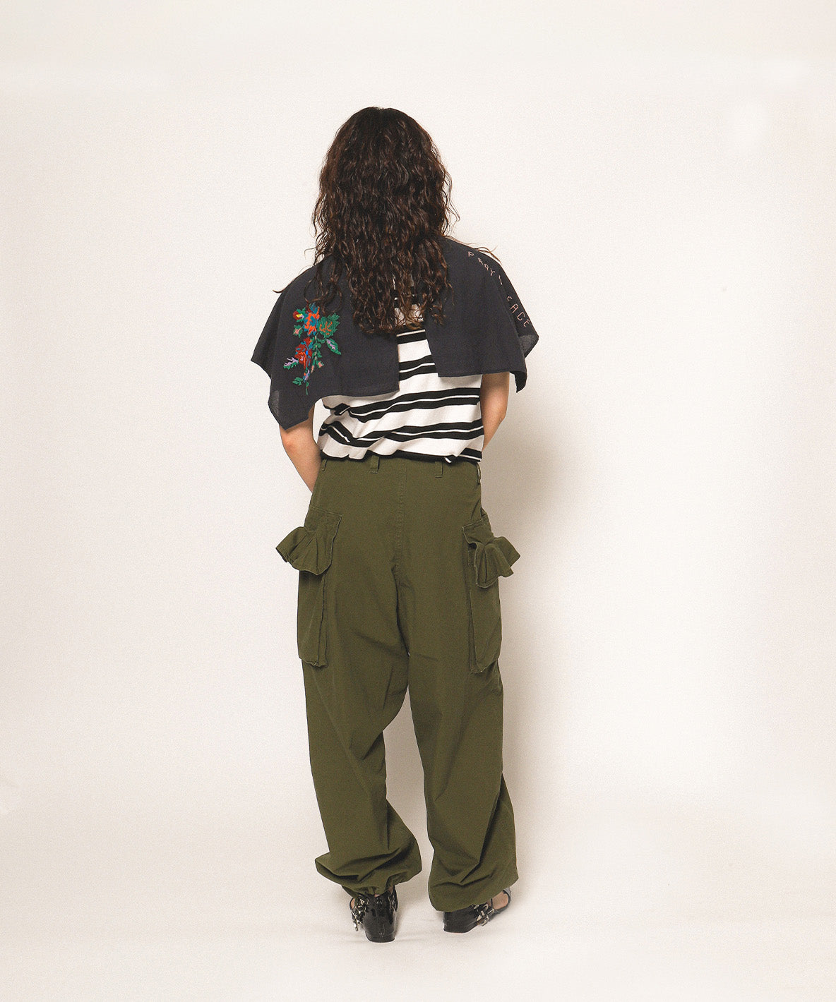 Ruffled Flap Pocket Weather Cloth Pants(LADIES)