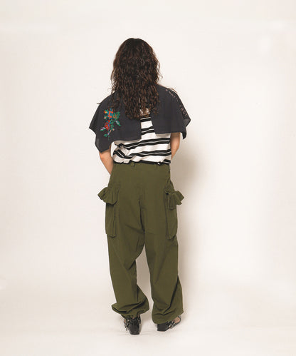 Ruffled Flap Pocket Weather Cloth Pants(LADIES)