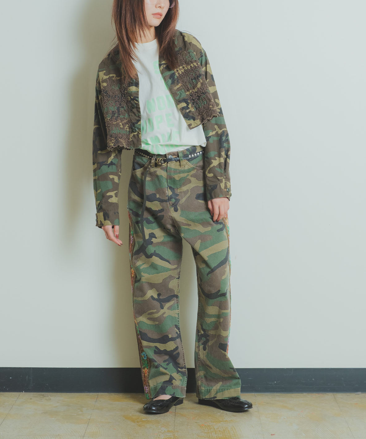 Uneven Chino Side Line Pants(LADIES)