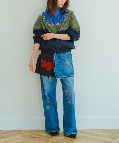 Denim Docking Design Skirt(LADIES)