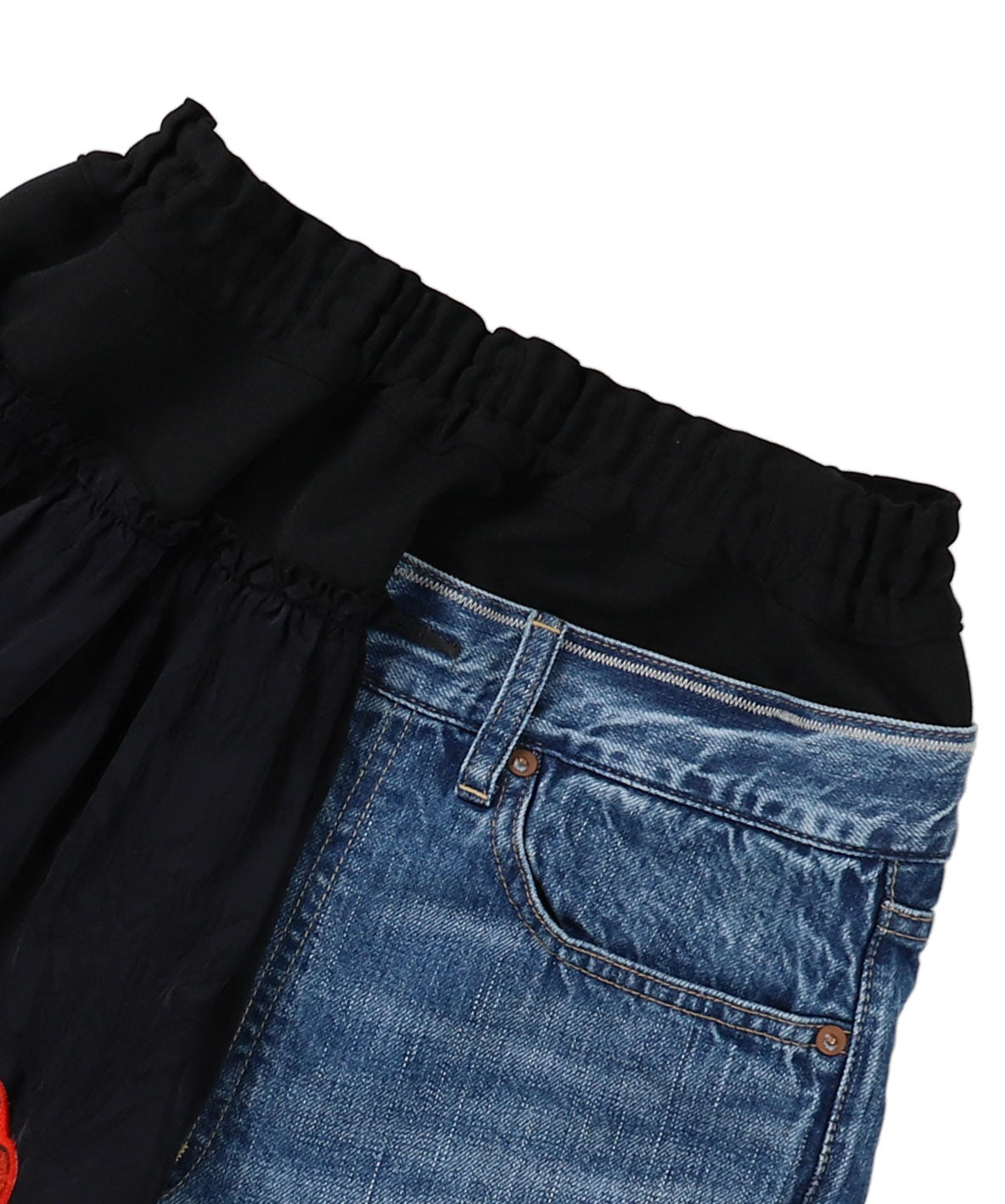 Denim Docking Design Skirt(LADIES)