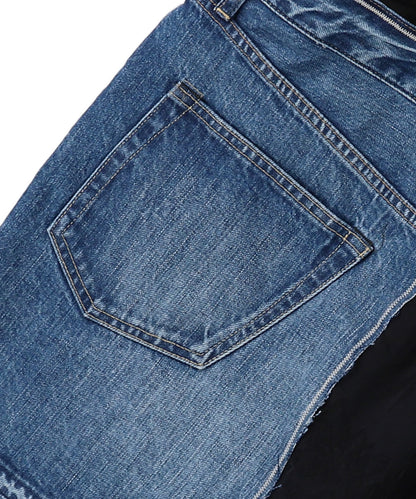 Denim Docking Design Skirt(LADIES)