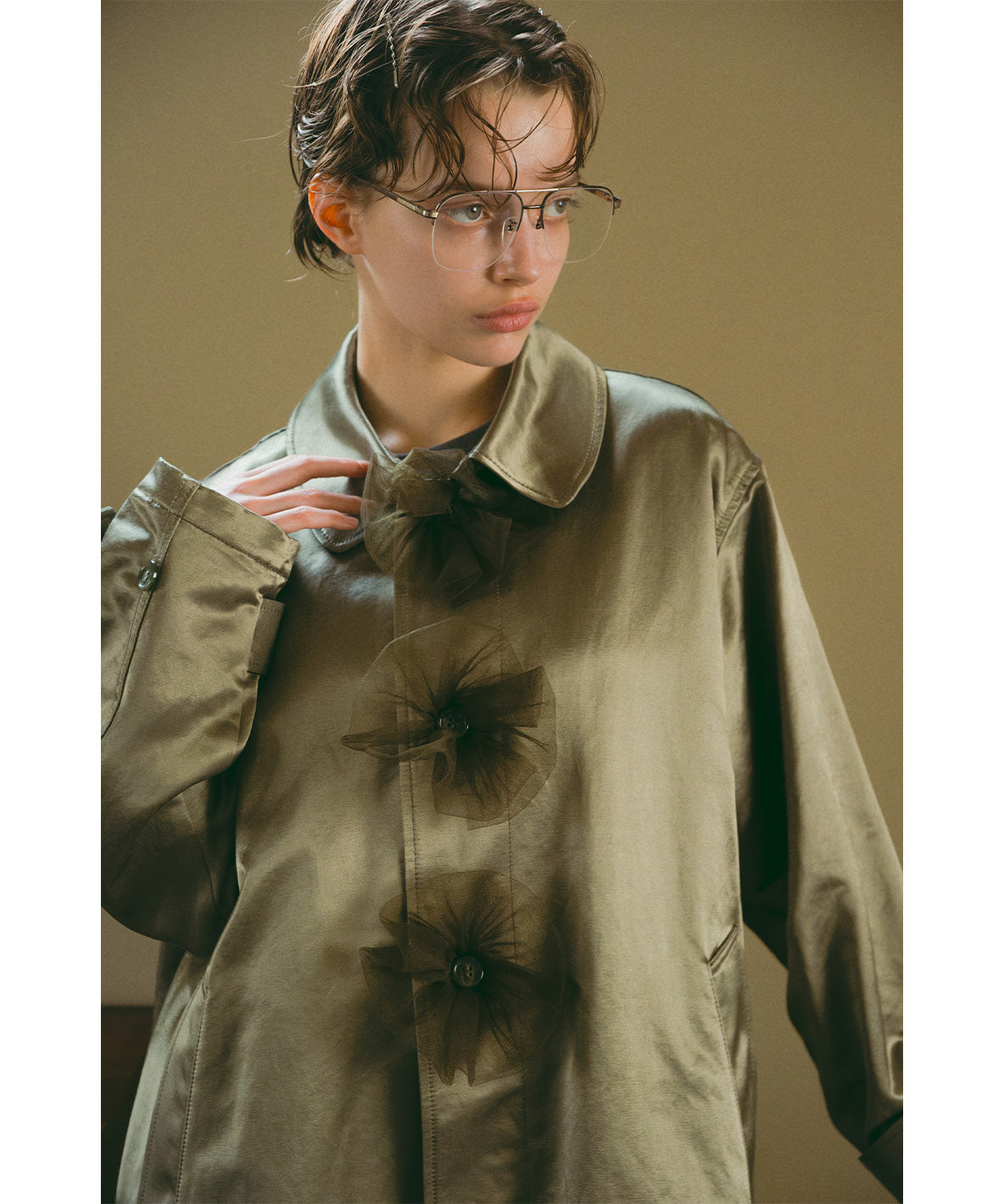 Flower Balmacaan Coat(LADIES)