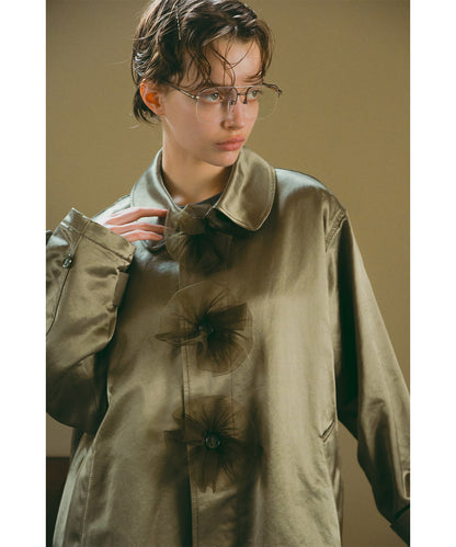 Flower Balmacaan Coat(LADIES)