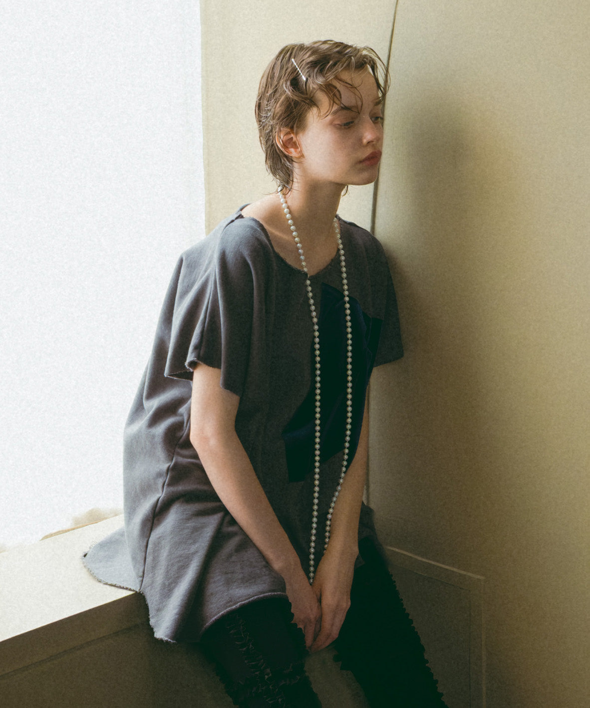 Unique Silhouette Wide Sweatshirt(LADIES)