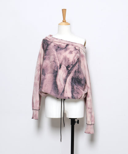 Vintage Pile Loose Neckline Pullover(LADIES)