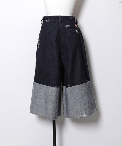 Denim Roll Up Sparkle Jorts(LADIES)