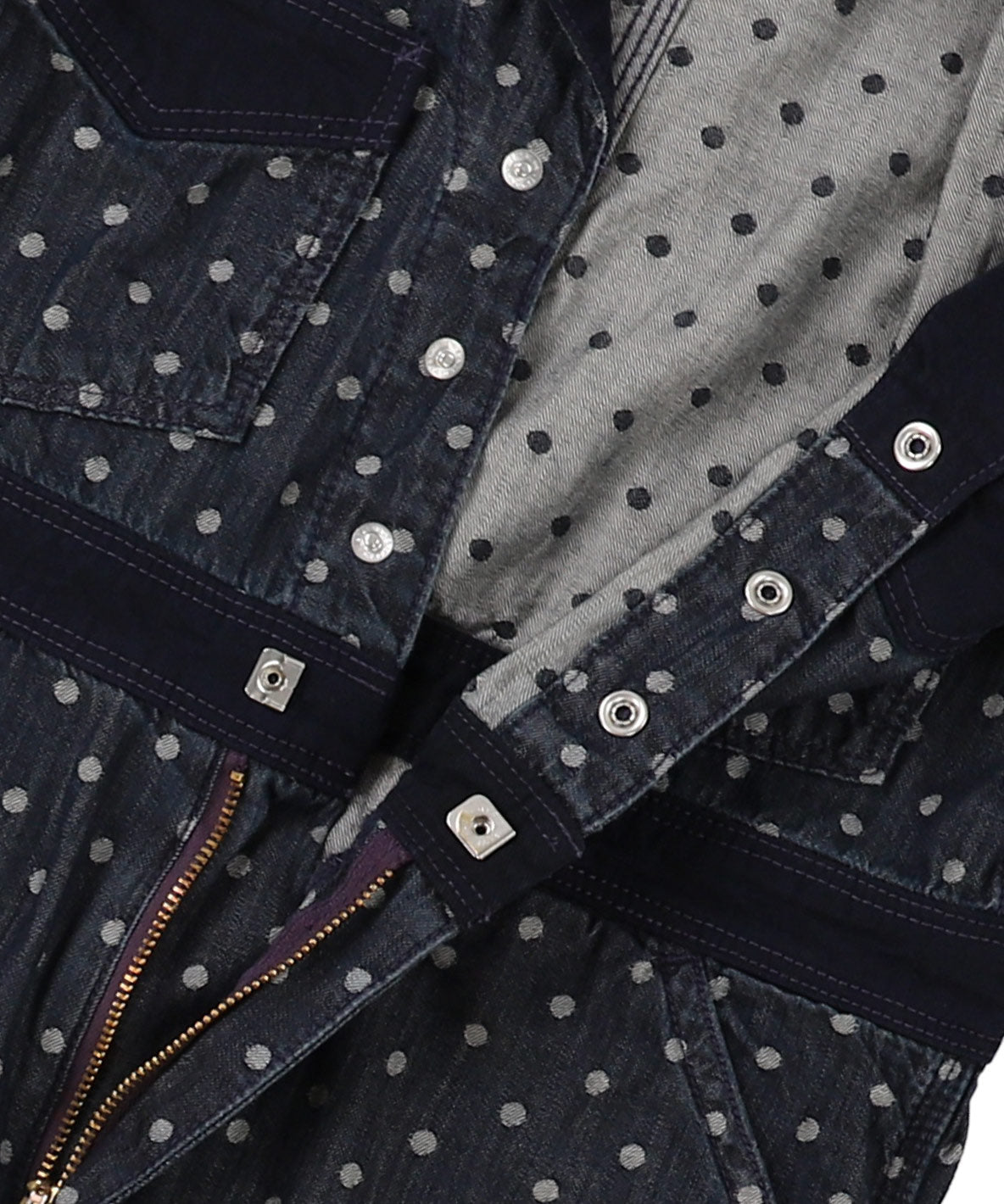 Polca Dot Denim Work Overalls