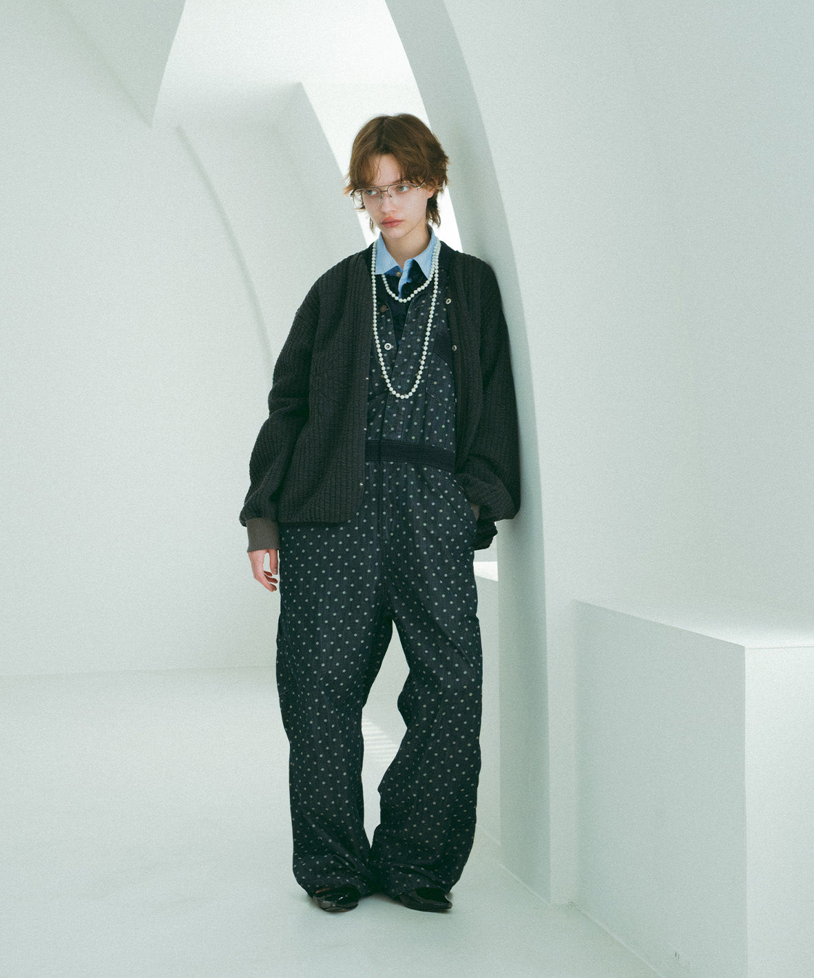Polca Dot Denim Work Overalls(LADIES)