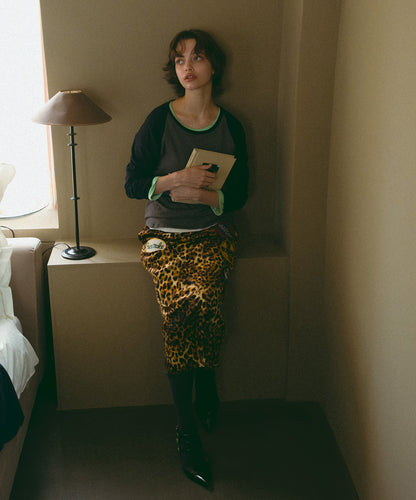 Leopard Velore Skirt(LADIES)