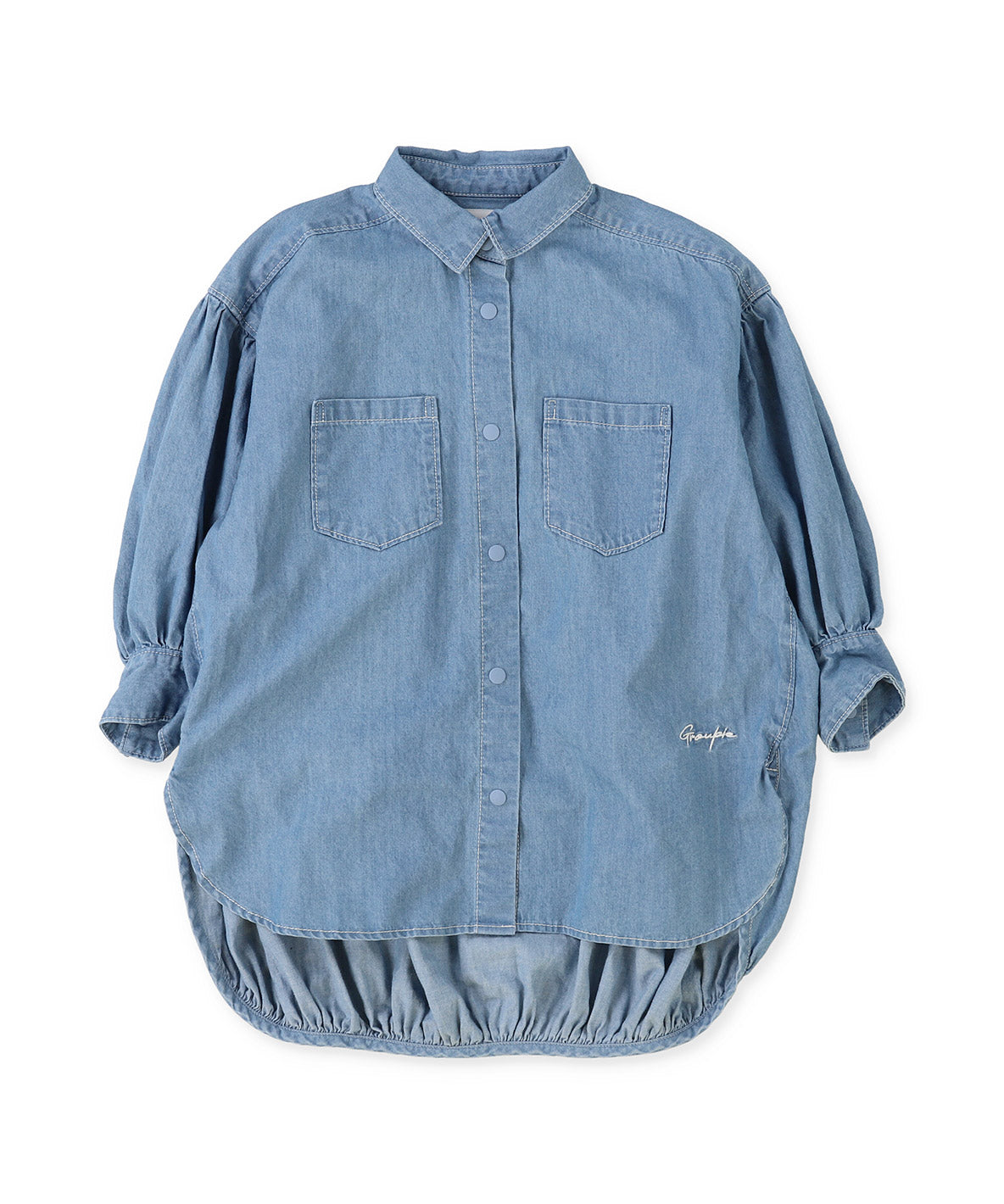 Denim Long Balloon Shirt