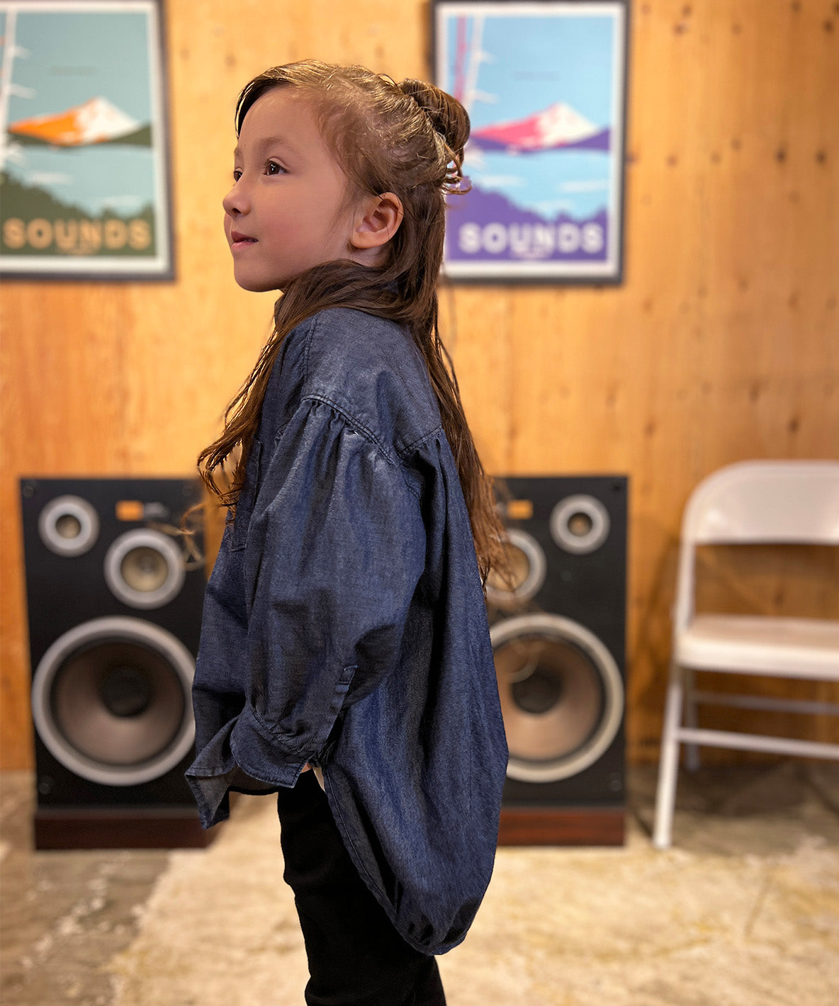 Denim Long Balloon Shirt