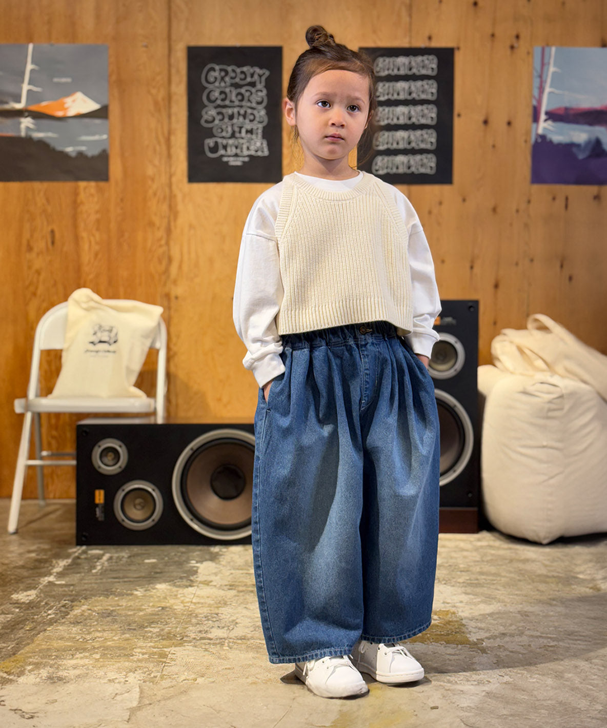 Denim Tuck Pants