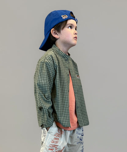 Mini Plaid BUDDY Band Collar Shirt