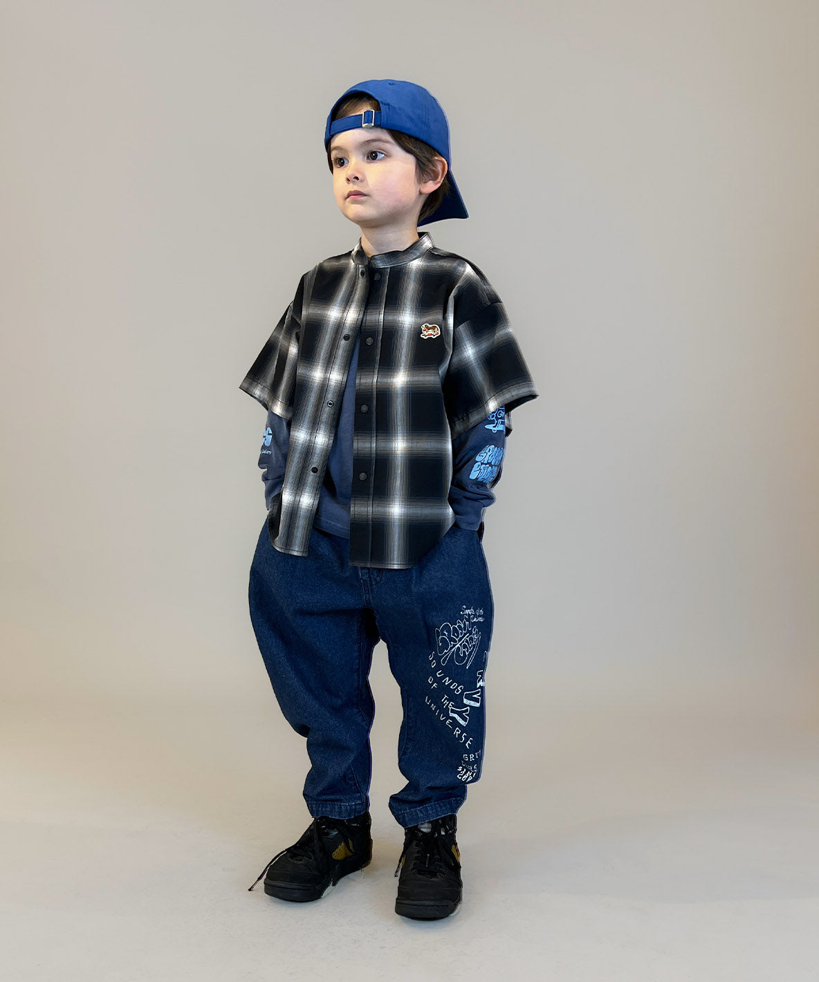 8oz Denim Graffiti Ballooned Long Pants