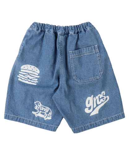 8oz Denim Graffiti Twisted Shorts