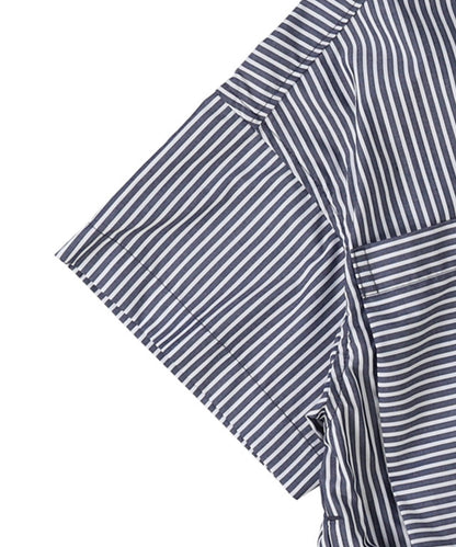 Striped Knee Length Shirt Dress