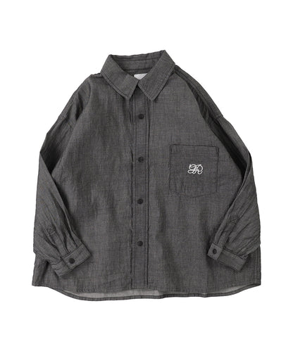 Indigo Sheer Denim Wide Shirt