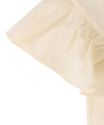 Ripstopped Sheer Taffeta Butterfly Sleeve Blouse