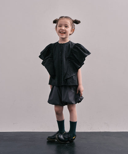 Ripstopped Sheer Taffeta Butterfly Sleeve Blouse