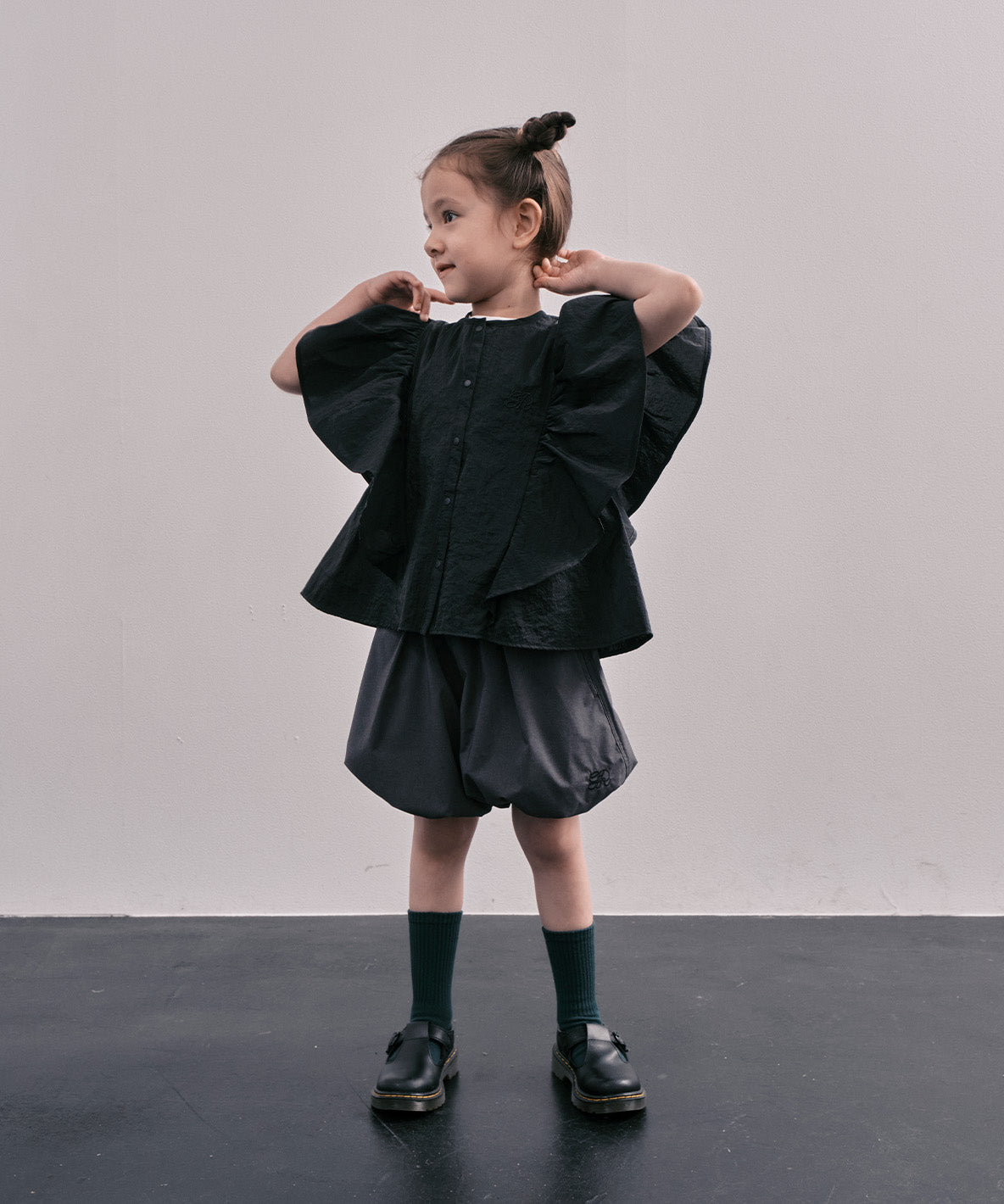 Ripstopped Sheer Taffeta Butterfly Sleeve Blouse