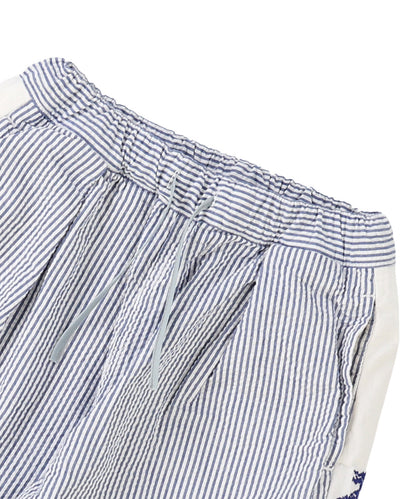 American Cotton Seersucker Line Embroidered Pants
