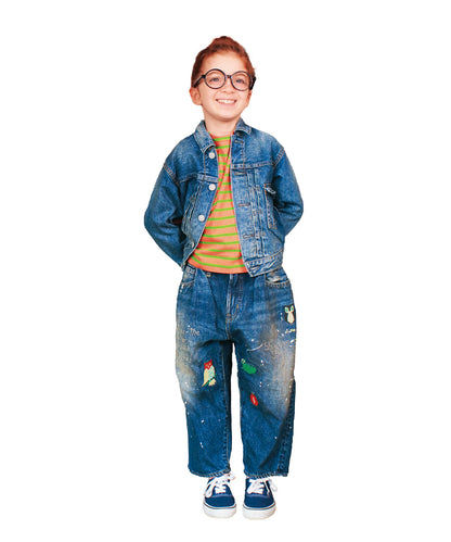 12oz HOME MADE Denim Embroidered Pants