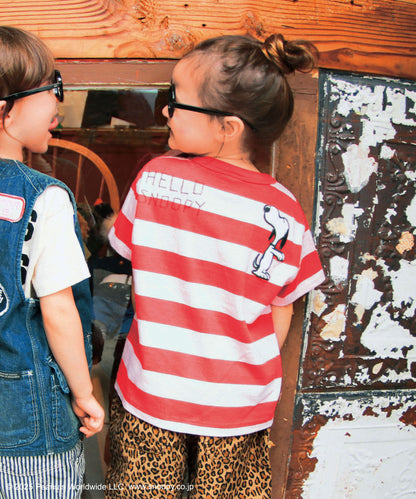 Wide Striped SNOOPY Tee