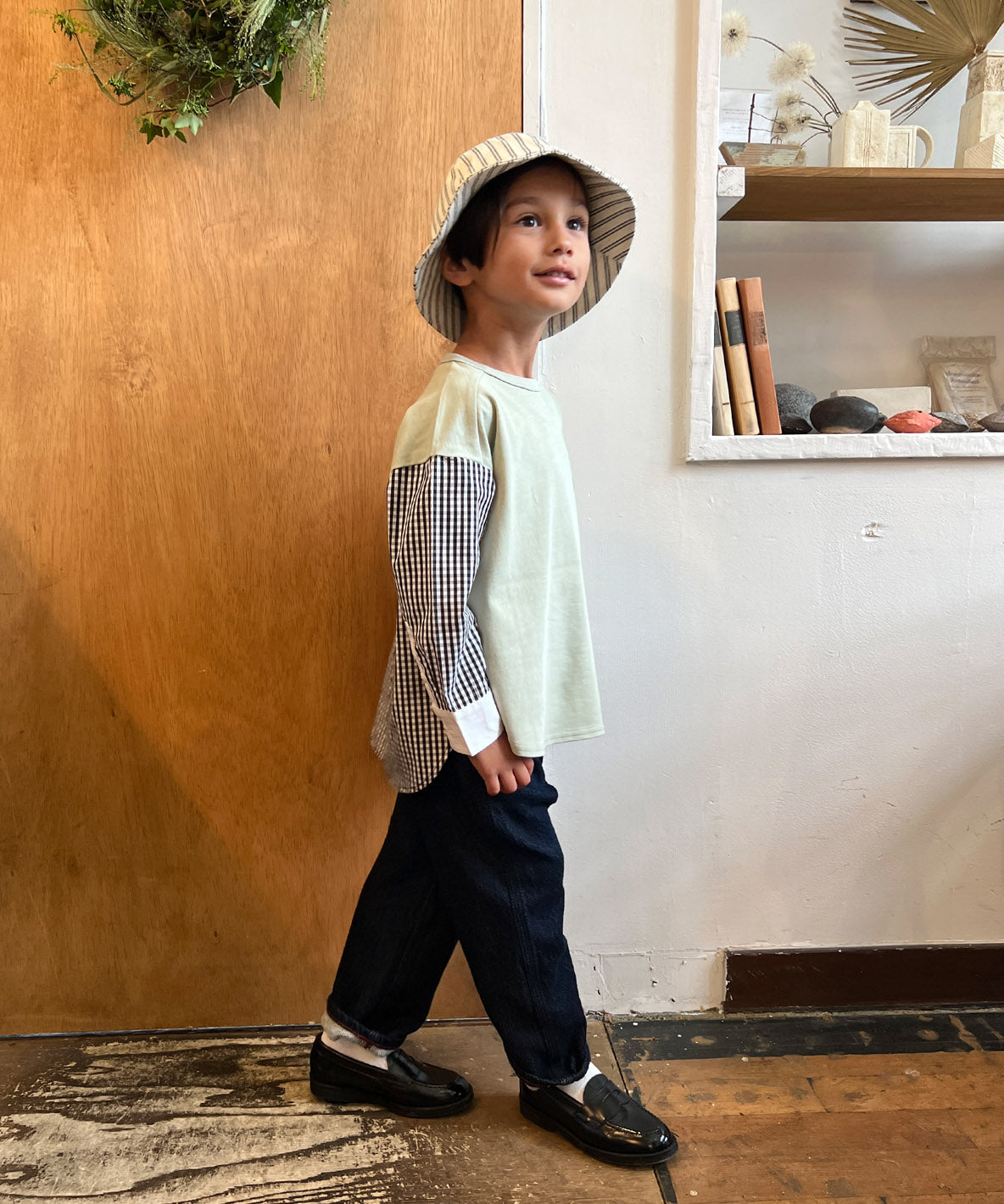 Smooth Cotton Jersey and Striped Long Sleeve Tee