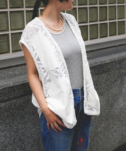 Knit Lace Embroidery Pullover
