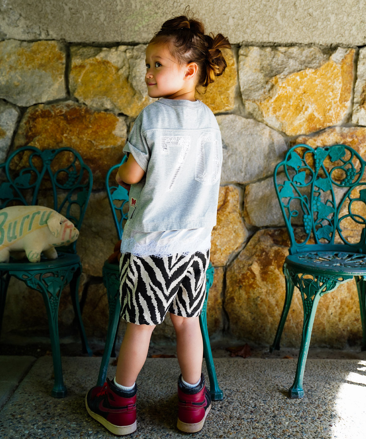Layered-like Lace Numbering Tee