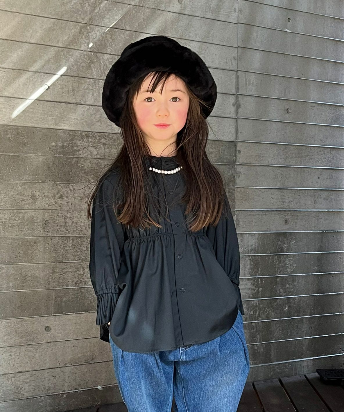 Lawn Pleats-collar Blouse