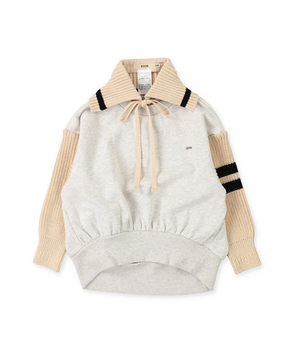 Combination Knit Detachable Collar Sweatshirt